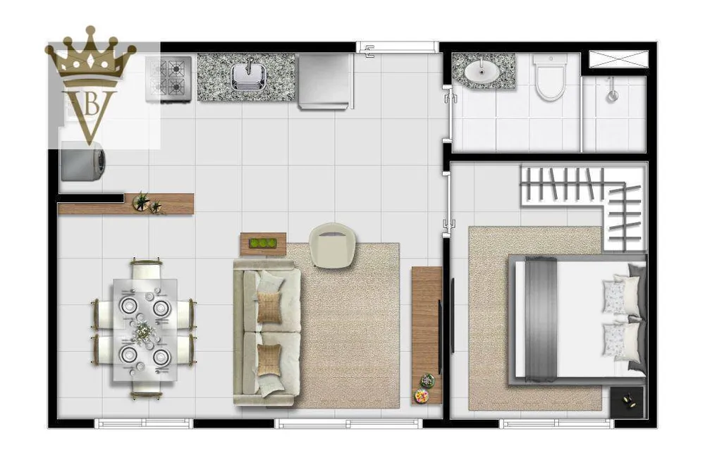 Apartamento, 1 quarto, 35 m² - Foto 1