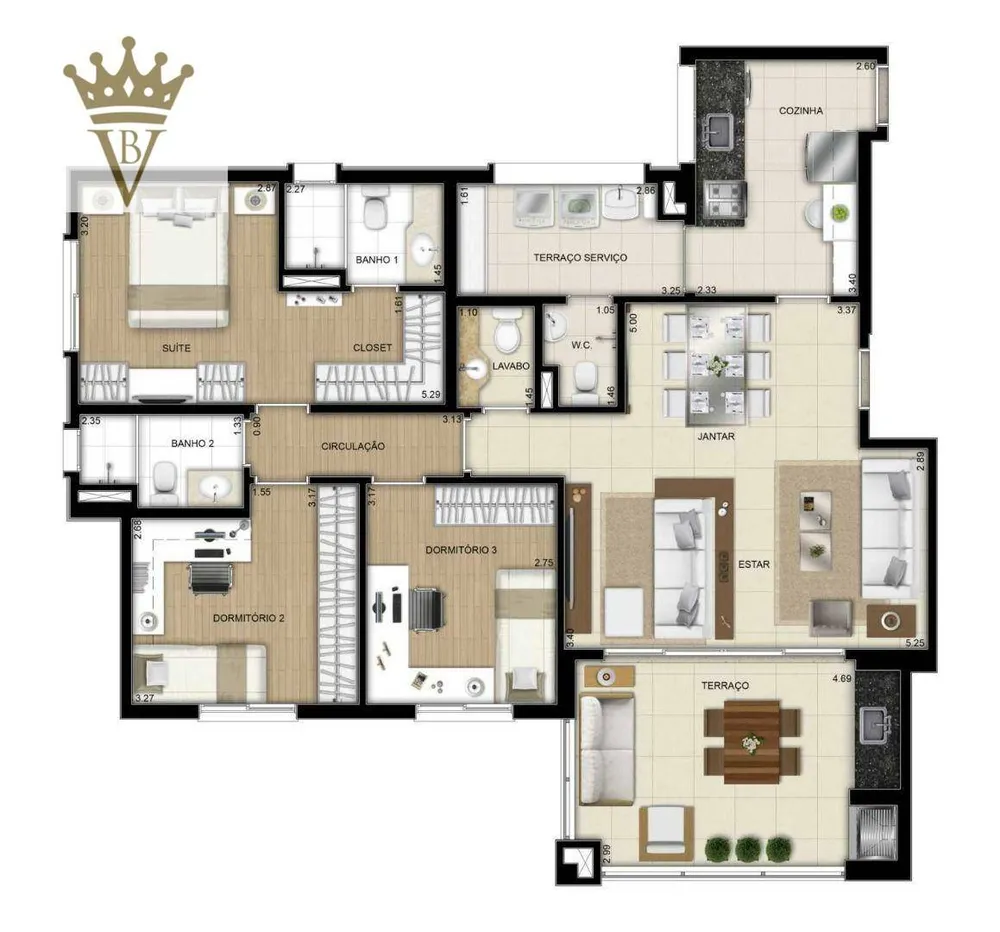 Apartamento, 3 quartos, 109 m² - Foto 7