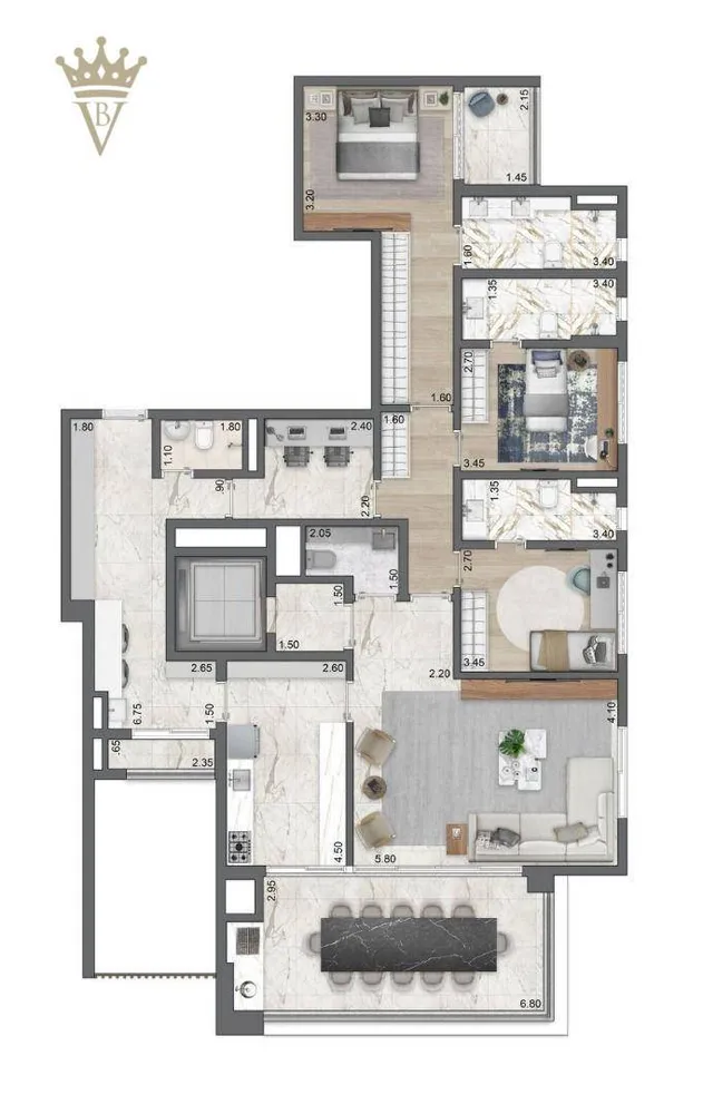 Apartamento, 3 quartos, 174 m² - Foto 6