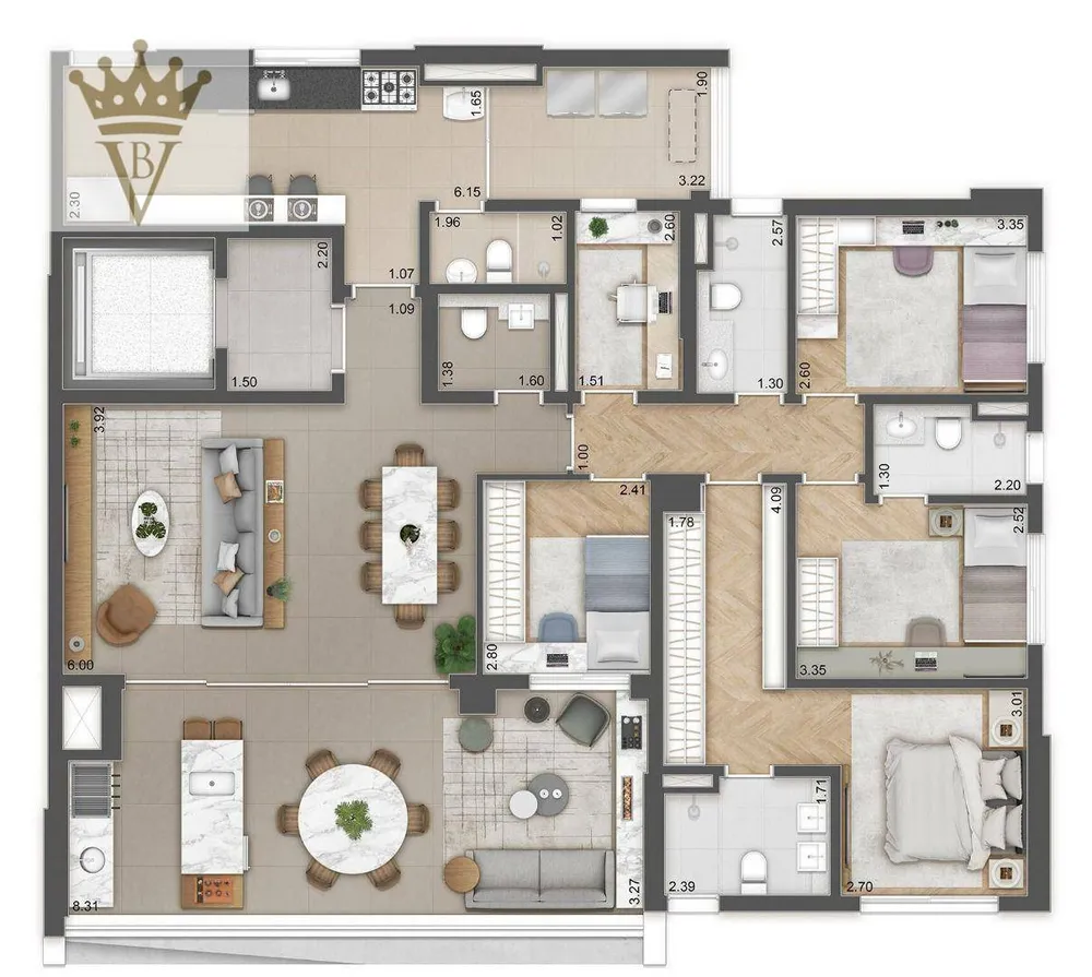 Apartamento, 4 quartos, 165 m² - Foto 6