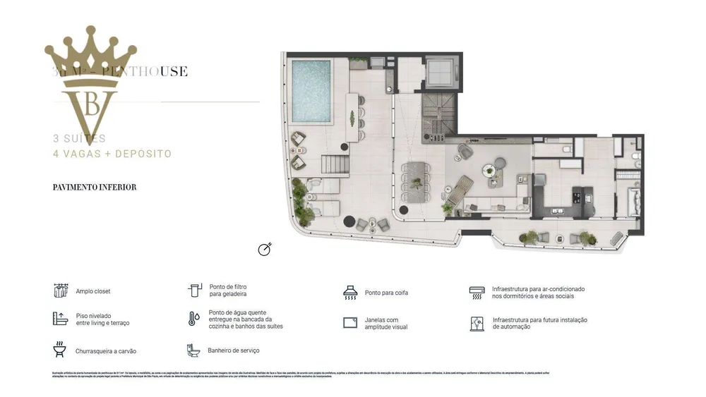 Cobertura, 3 quartos, 311 m² - Foto 1