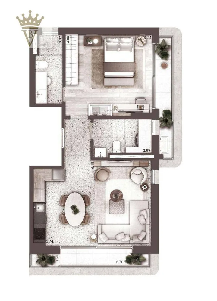 Apartamento, 1 quarto, 72 m² - Foto 6