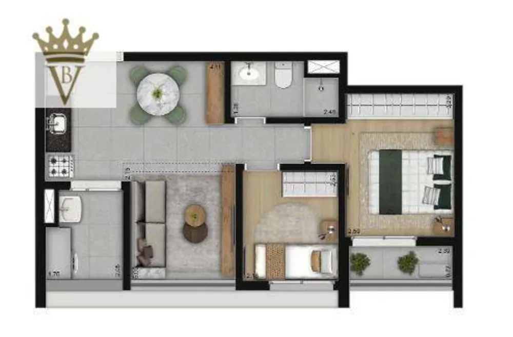 Apartamento, 2 quartos, 50 m² - Foto 3