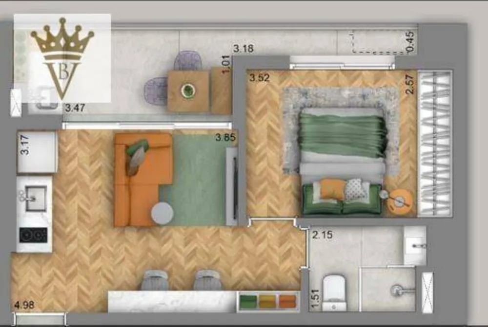 Apartamento, 1 quarto, 41 m² - Foto 7