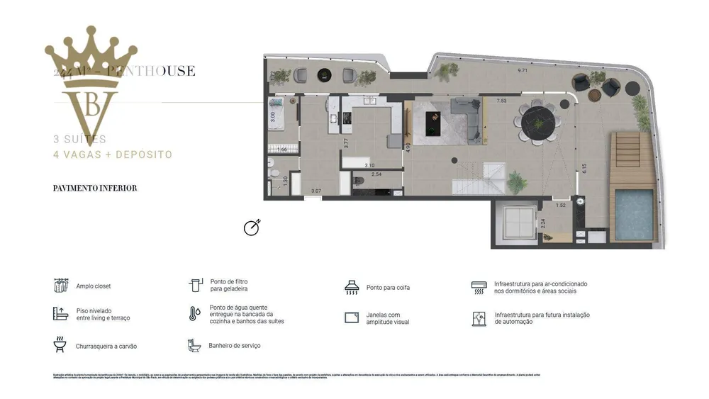 Cobertura, 3 quartos, 244 m² - Foto 7