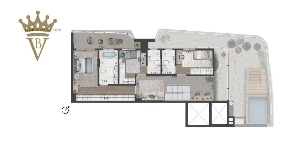 Cobertura, 3 quartos, 244 m² - Foto 2