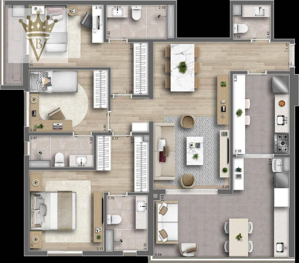 Apartamento, 3 quartos, 120 m² - Foto 3