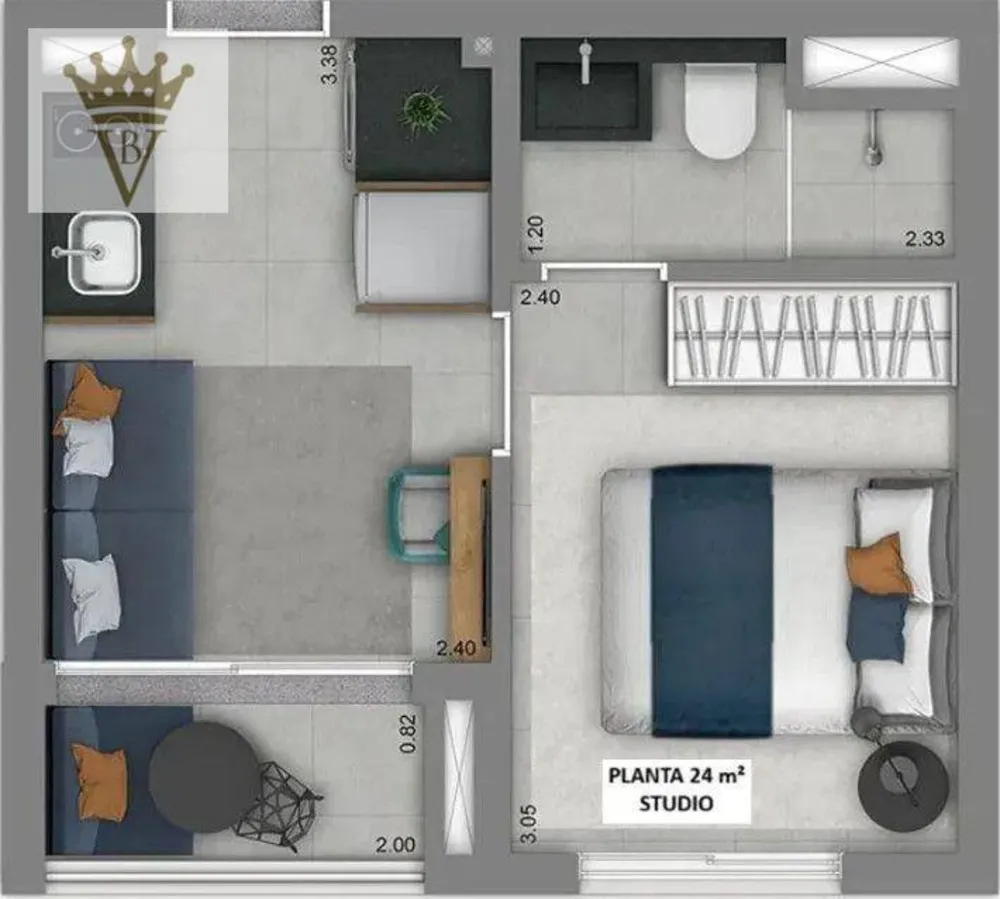 Kitnet-Studio, 24 m² - Foto 7