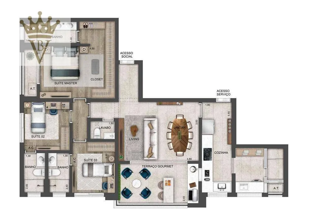 Apartamento, 3 quartos, 122 m² - Foto 7