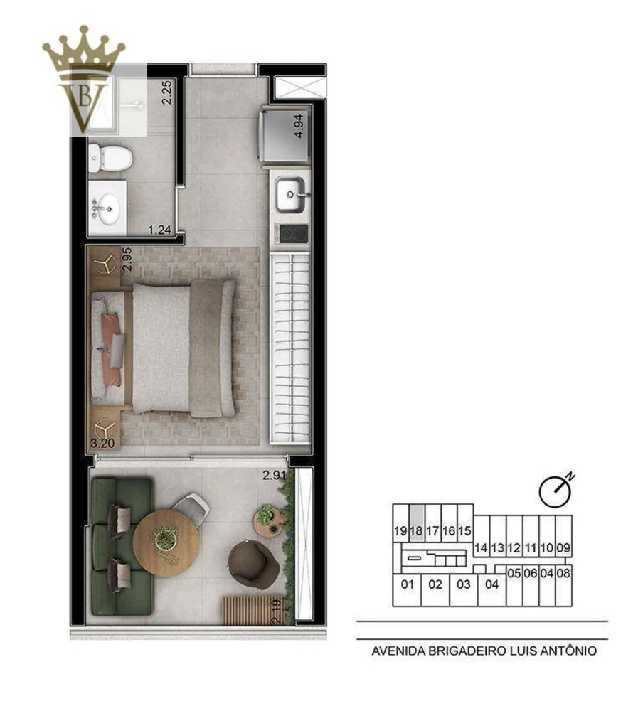 Kitnet-Studio, 26 m² - Foto 10