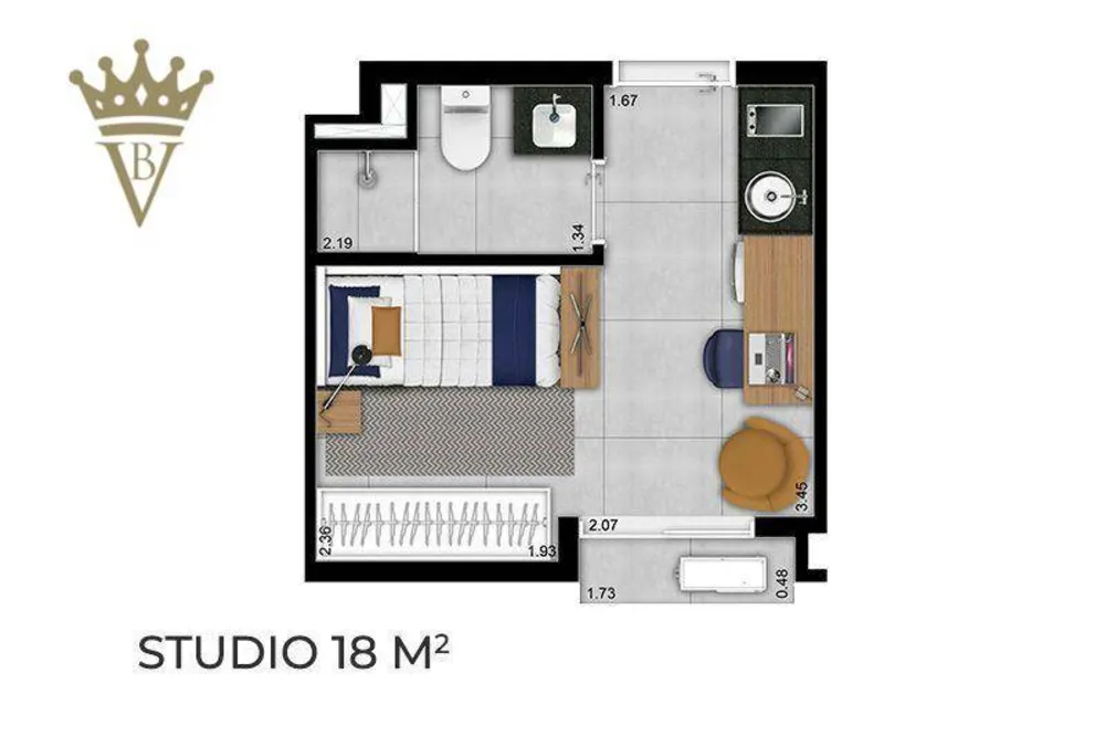 Kitnet-Studio, 17 m² - Foto 4