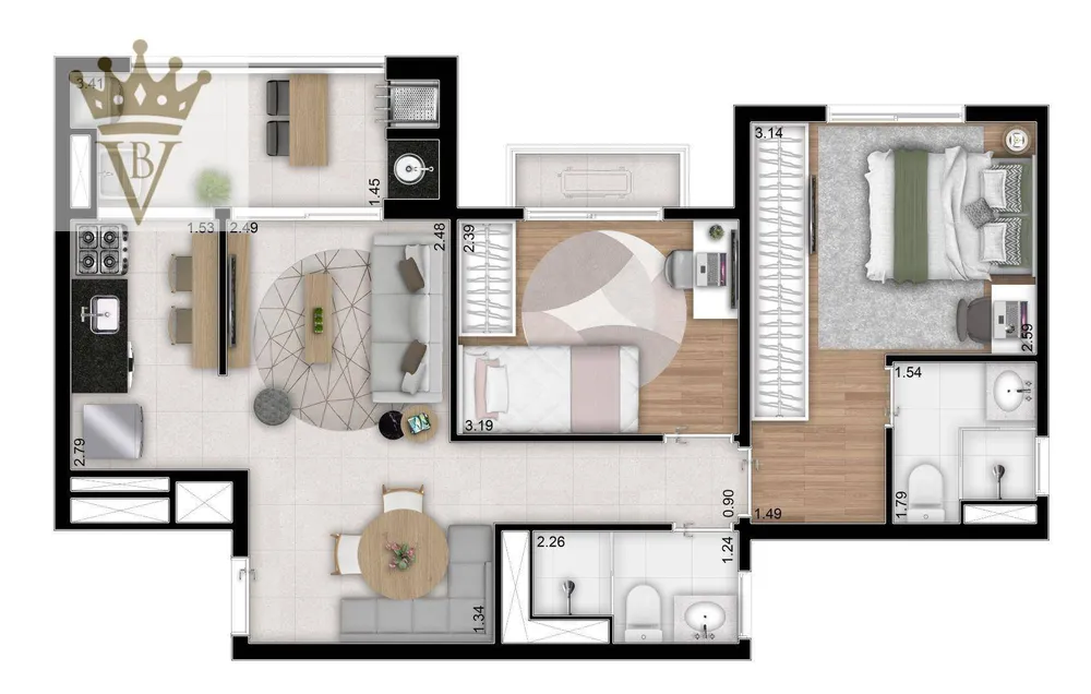 Apartamento, 2 quartos, 60 m² - Foto 12