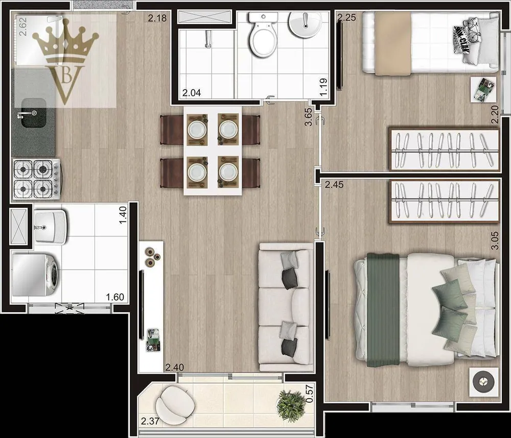 Apartamento, 2 quartos, 37 m² - Foto 5