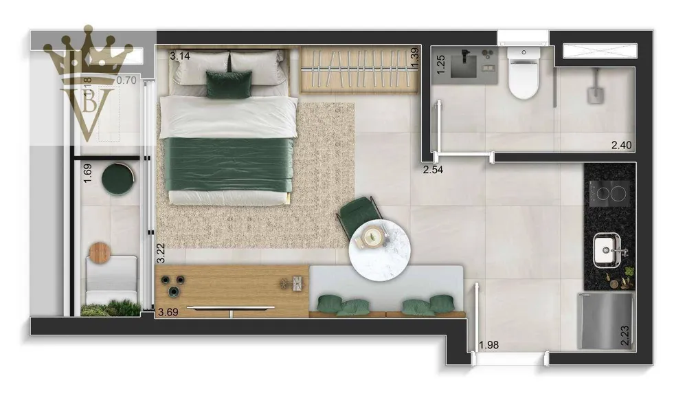 Kitnet-Studio, 24 m² - Foto 7