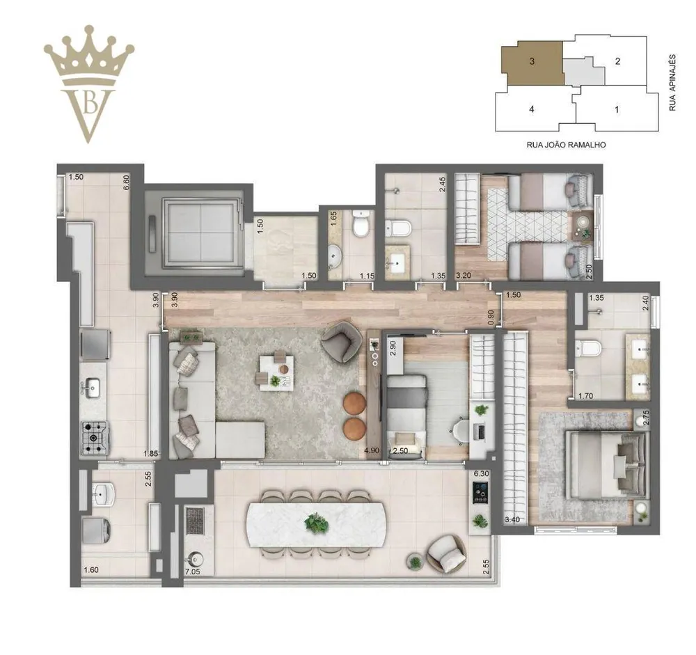 Apartamento, 3 quartos, 115 m² - Foto 3