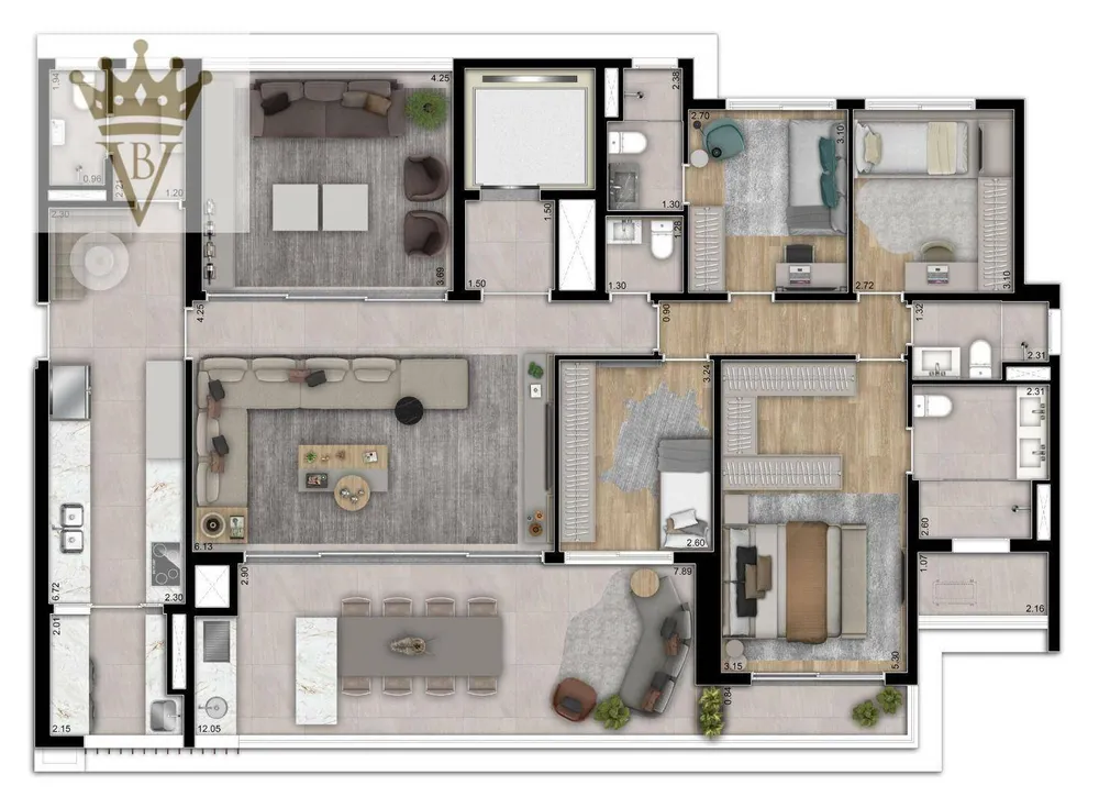 Apartamento, 4 quartos, 187 m² - Foto 12
