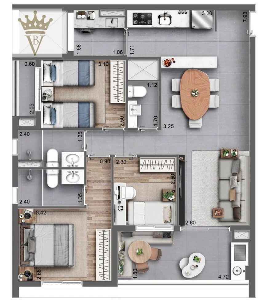 Apartamento, 3 quartos, 86 m² - Foto 2
