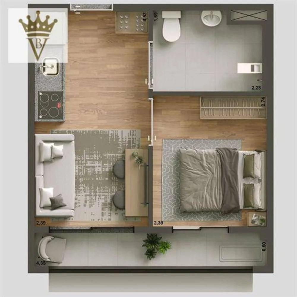 Apartamento, 1 quarto, 28 m² - Foto 5
