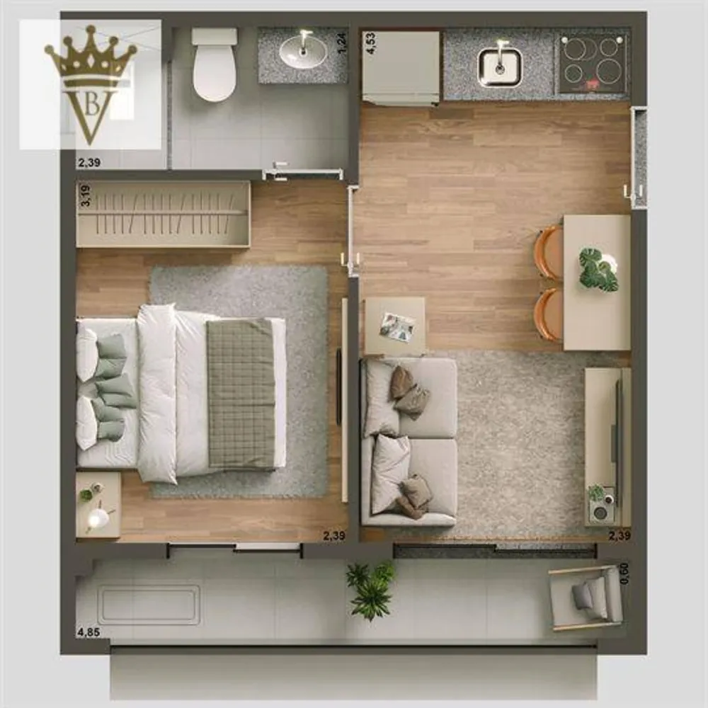 Apartamento, 1 quarto, 28 m² - Foto 10