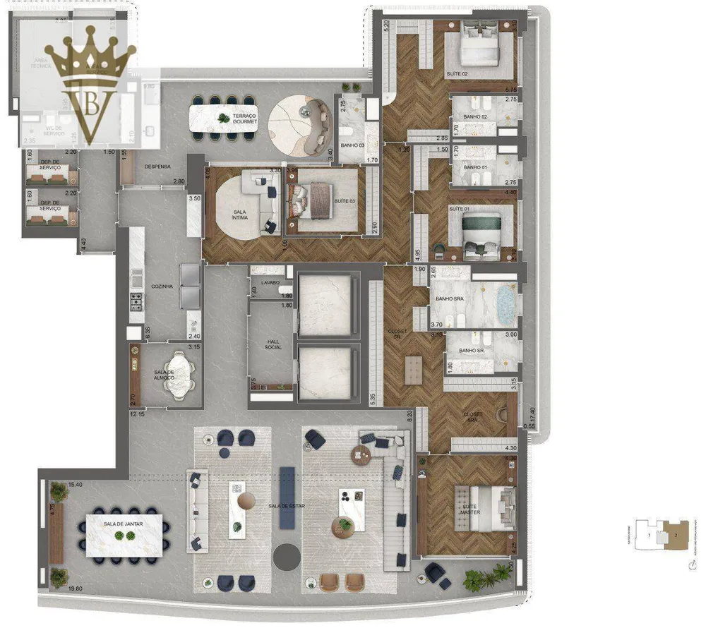 Apartamento, 4 quartos, 464 m² - Foto 1