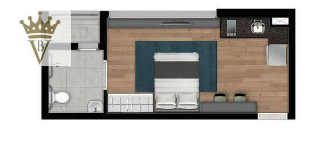 Kitnet-Studio, 25 m² - Foto 2