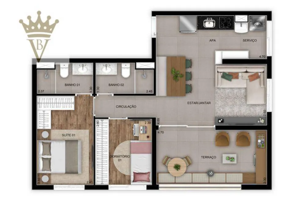 Apartamento, 2 quartos, 67 m² - Foto 6