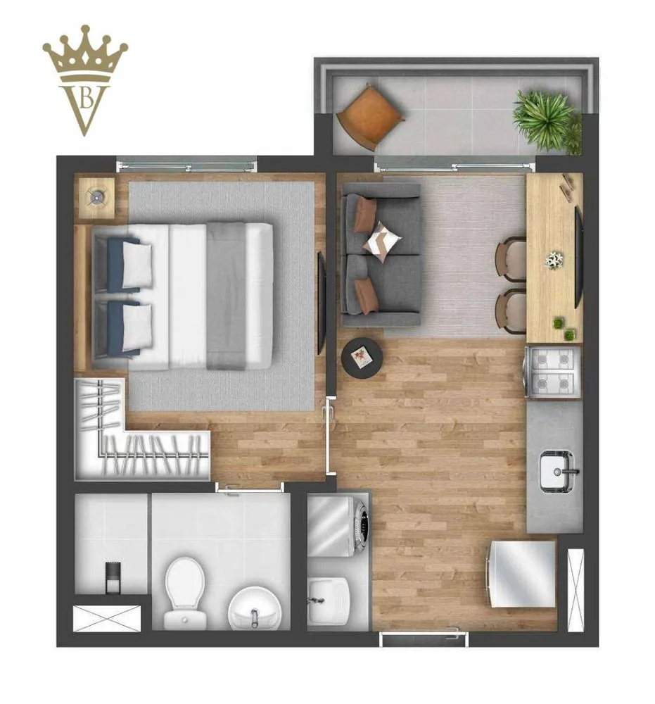 Apartamento, 1 quarto, 27 m² - Foto 1