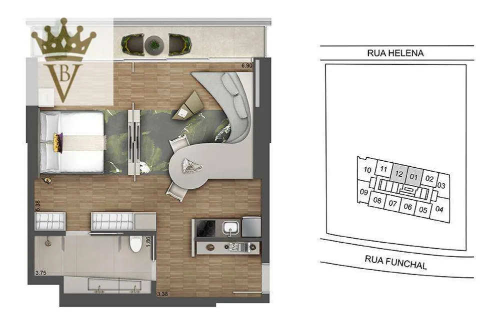 Apartamento, 1 quarto, 53 m² - Foto 12