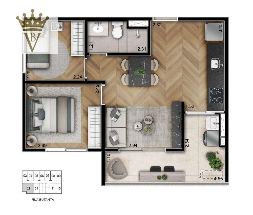 Apartamento, 2 quartos, 46 m² - Foto 9