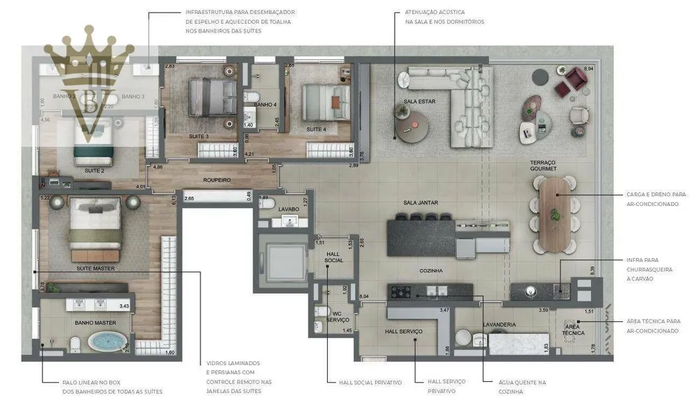 Apartamento, 4 quartos, 220 m² - Foto 12