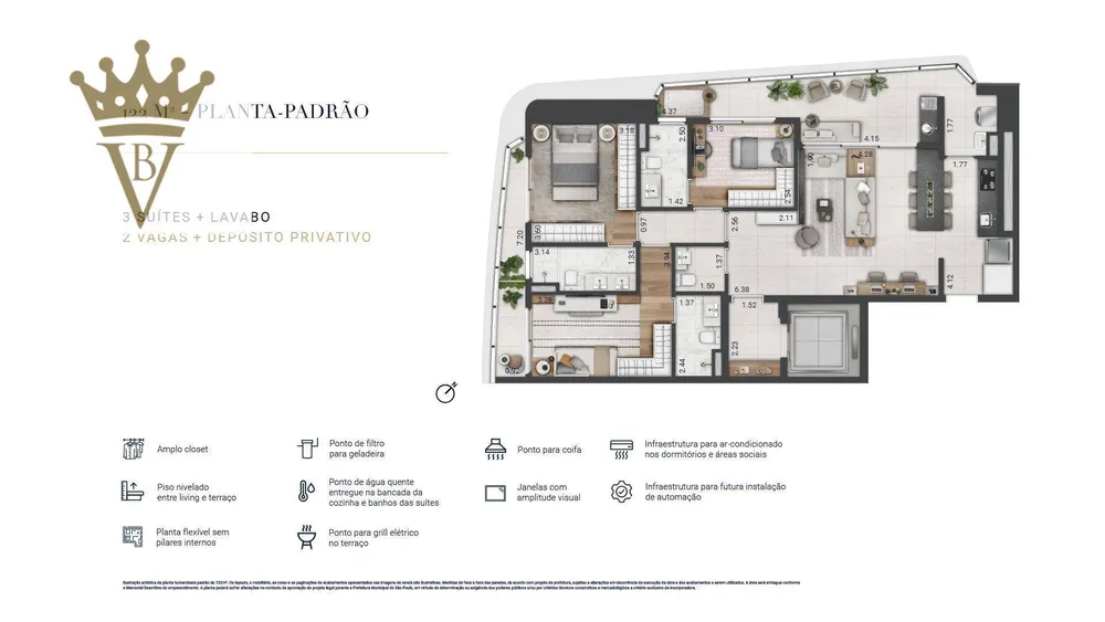 Apartamento, 3 quartos, 122 m² - Foto 1