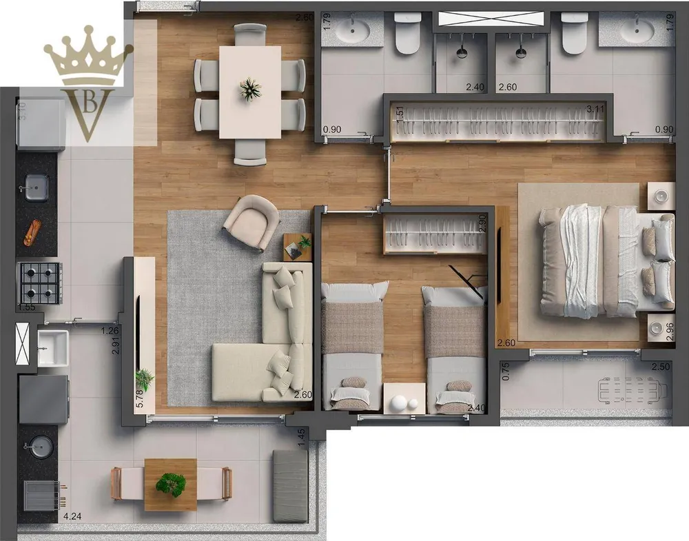 Apartamento, 2 quartos, 63 m² - Foto 6