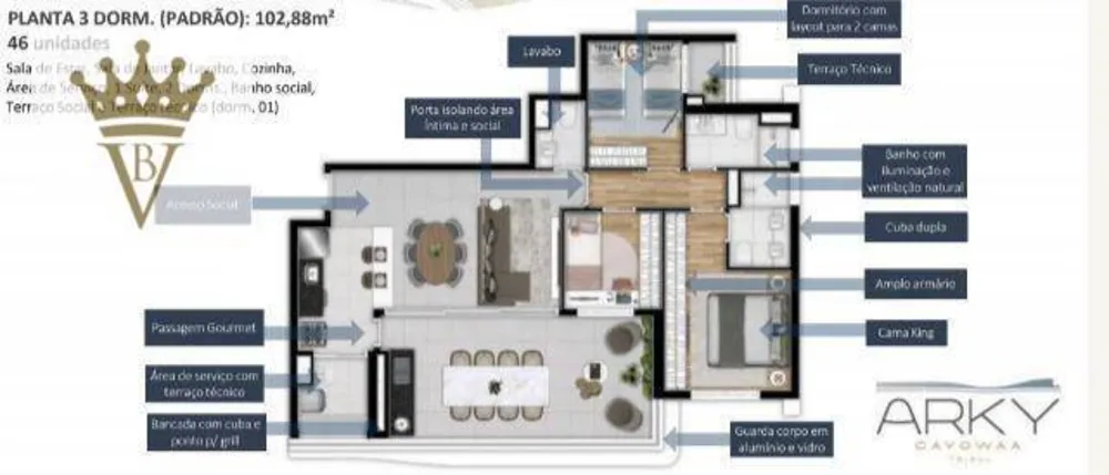 Apartamento, 3 quartos, 102 m² - Foto 8