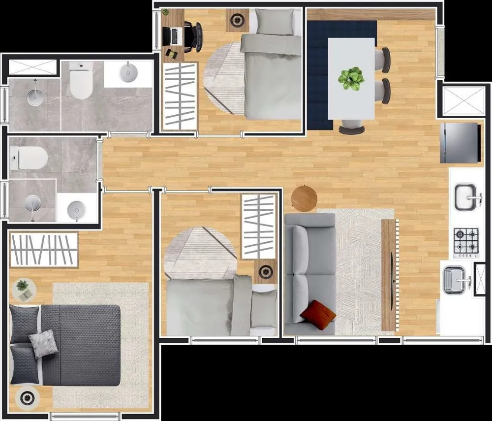 Apartamento, 3 quartos, 48 m² - Foto 4