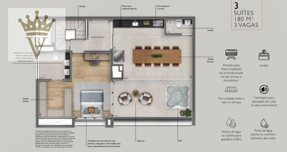 Cobertura, 3 quartos, 179 m² - Foto 3