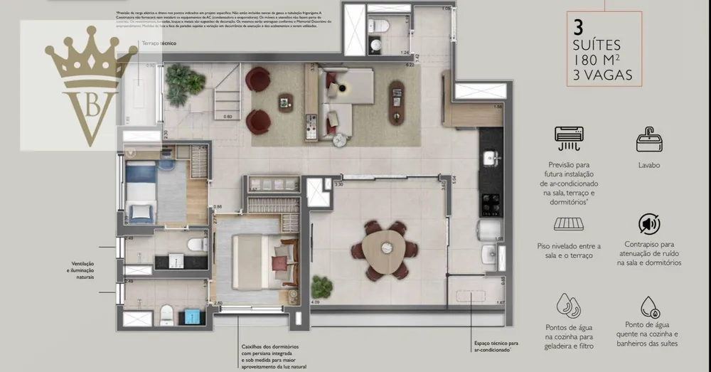 Cobertura, 3 quartos, 179 m² - Foto 4