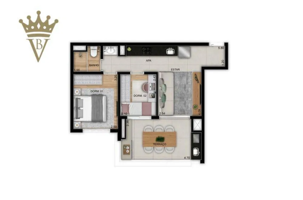 Apartamento, 2 quartos, 50 m² - Foto 12