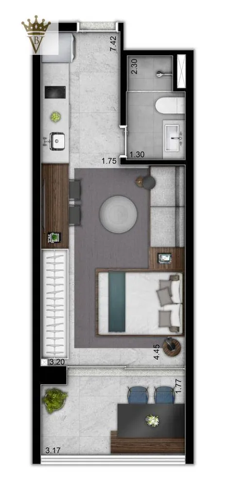 Kitnet-Studio, 33 m² - Foto 12