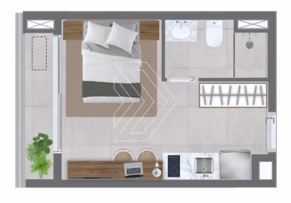 Apartamento, 1 quarto, 23 m² - Foto 1