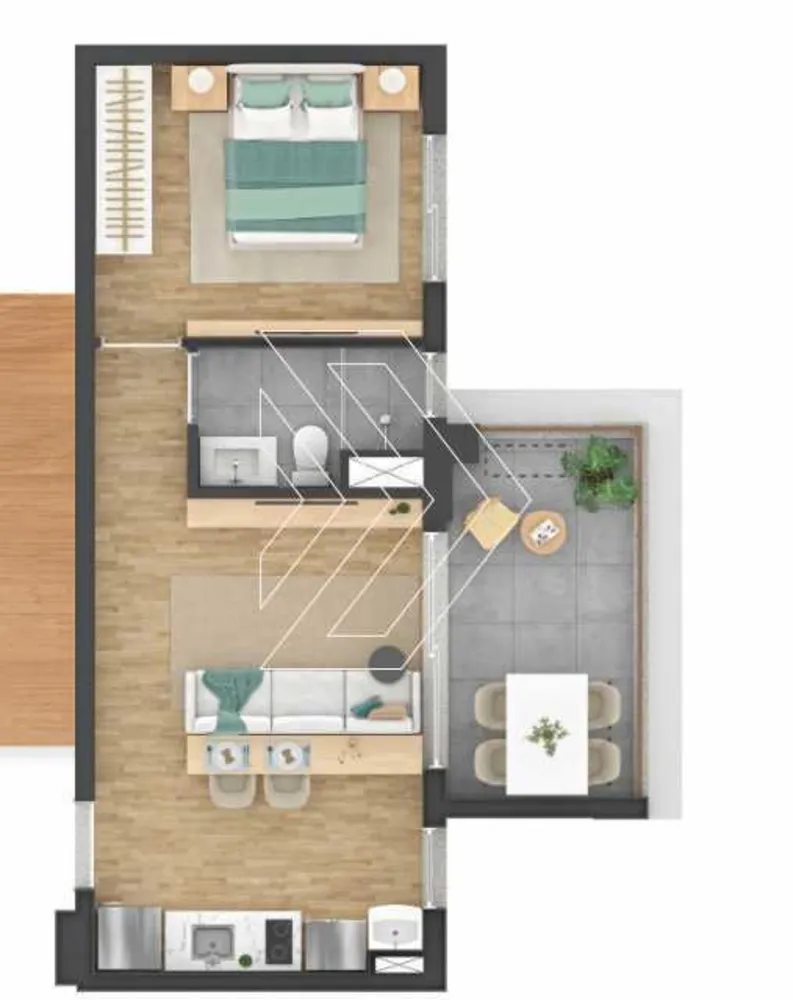 Apartamento, 1 quarto, 43 m² - Foto 1