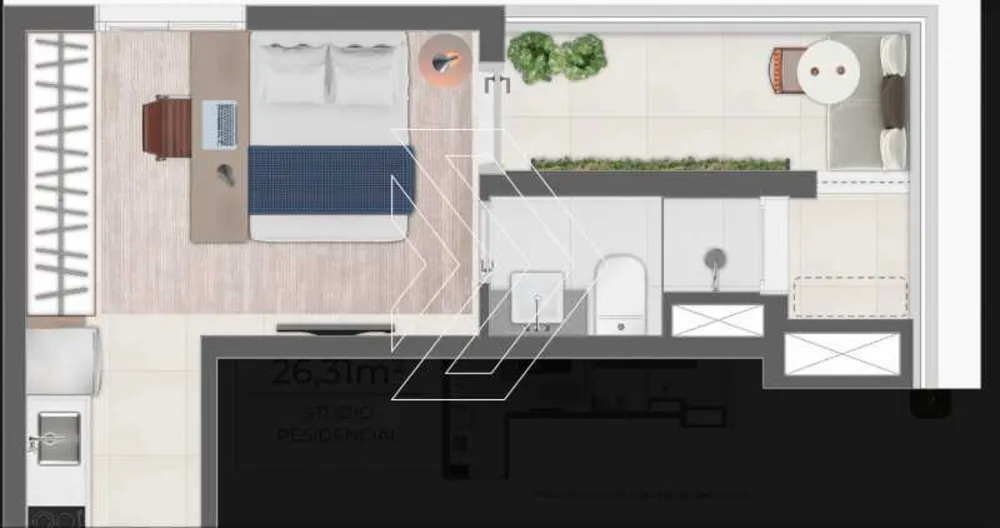 Apartamento, 1 quarto, 21 m² - Foto 1