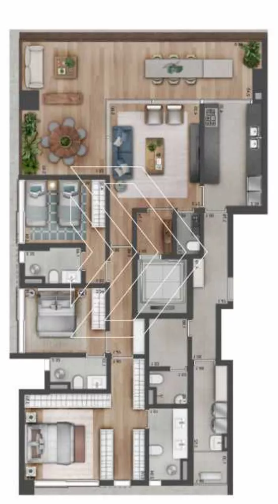 Apartamento, 3 quartos, 173 m² - Foto 2