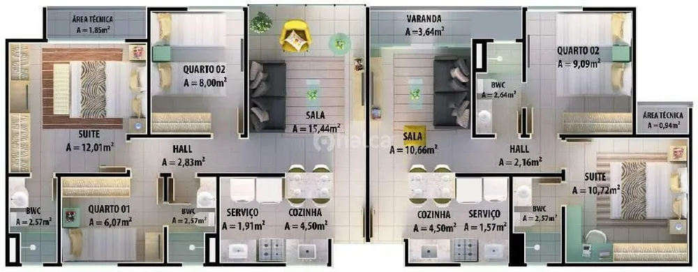 Apartamento, 2 quartos, 56 m² - Foto 11