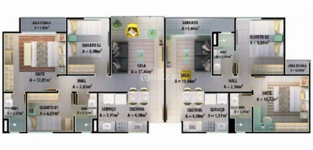 Apartamento, 2 quartos, 56 m² - Foto 6