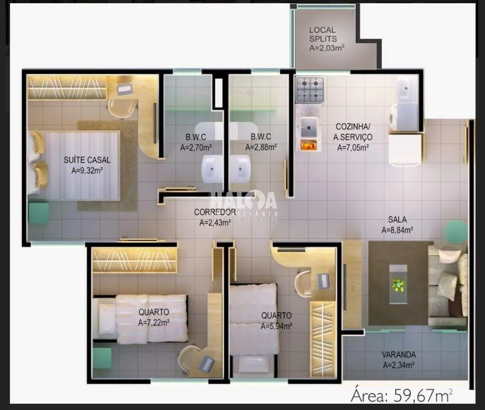 Apartamento, 2 quartos, 60 m² - Foto 16