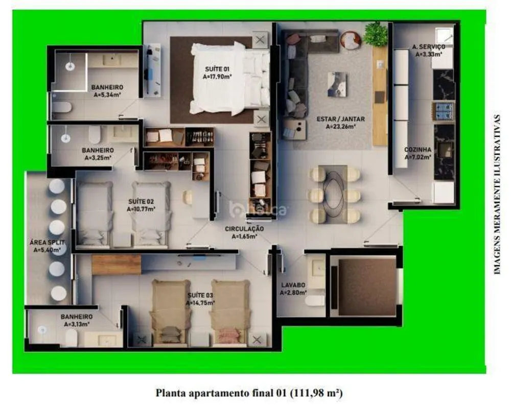 Apartamento, 3 quartos, 112 m² - Foto 3