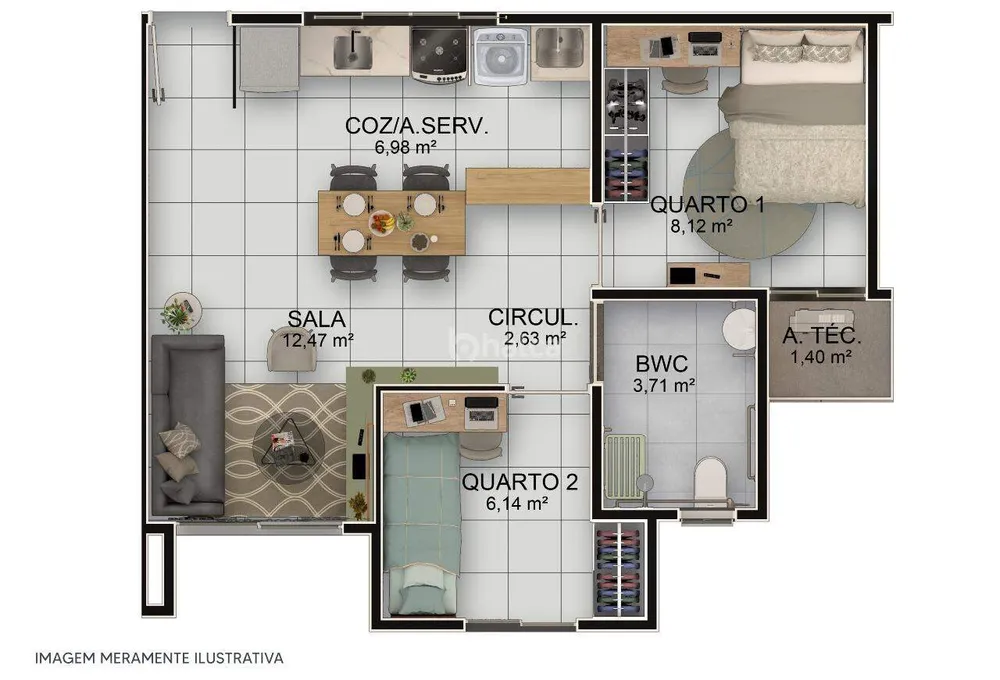 Apartamento, 2 quartos, 46 m² - Foto 7