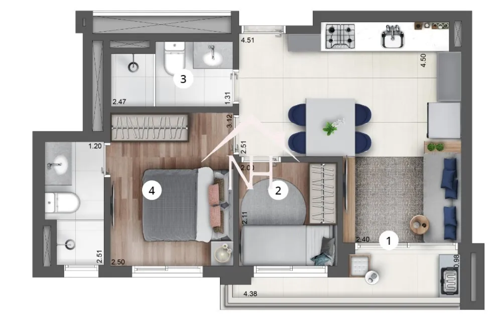 Apartamento, 2 quartos, 51 m² - Foto 12