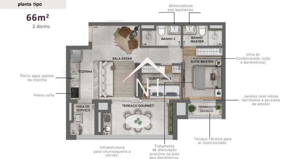 Apartamento, 2 quartos, 70 m² - Foto 11