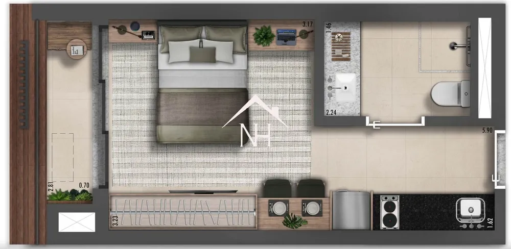 Apartamento, 1 quarto, 28 m² - Foto 12